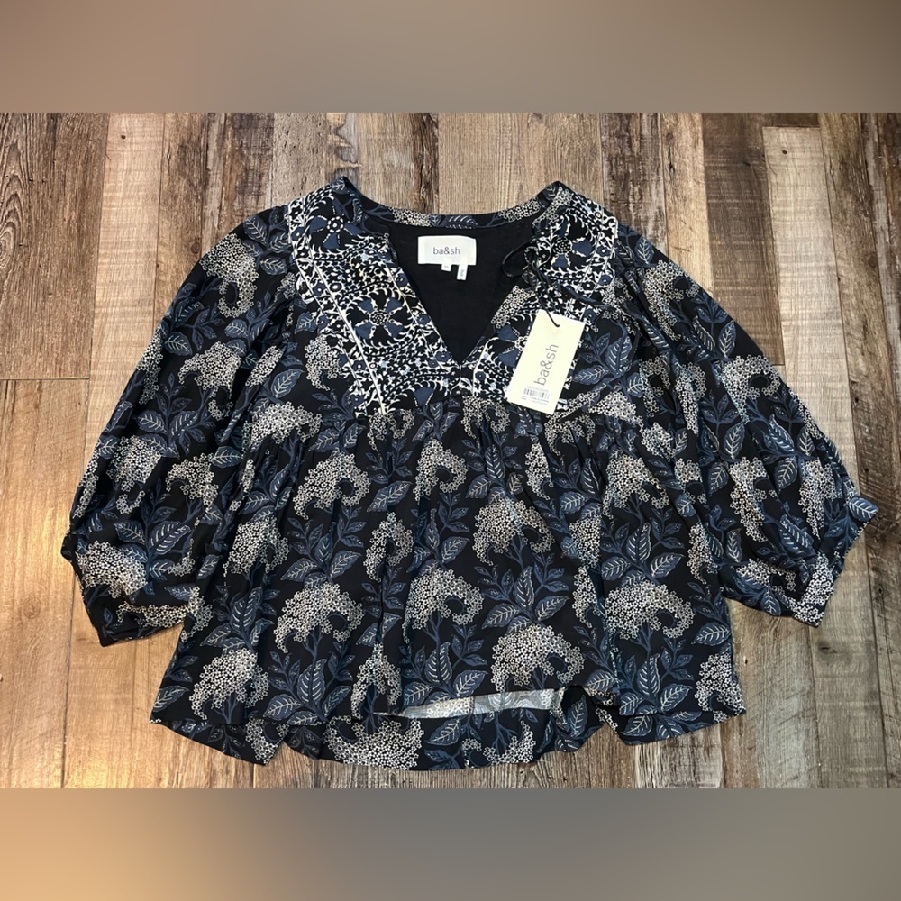 ba&sh NWT Garry Blouse in Carbon Size XS - Picture 2 of 7